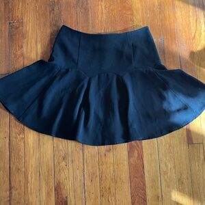 Women’s CeCe Pleated Black Flare Mini Skirt, Size 6